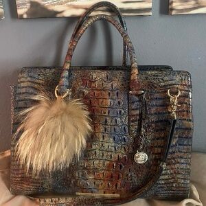 Brahmin Cedar Finley Carryall🤎💙 RARE HTF💎